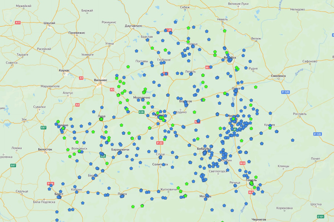 Карта лагерей смерти в беларуси